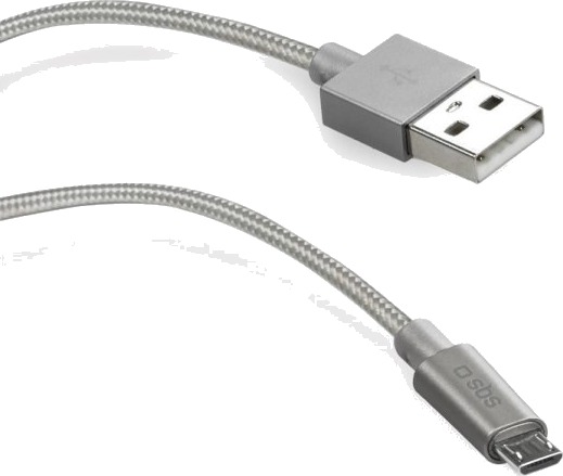 Sbs Tecablemicrobs, 1 M, Usb A, Micro-Usb A, Usb 2.0, Hankjønn/Hankjønn, Sølv