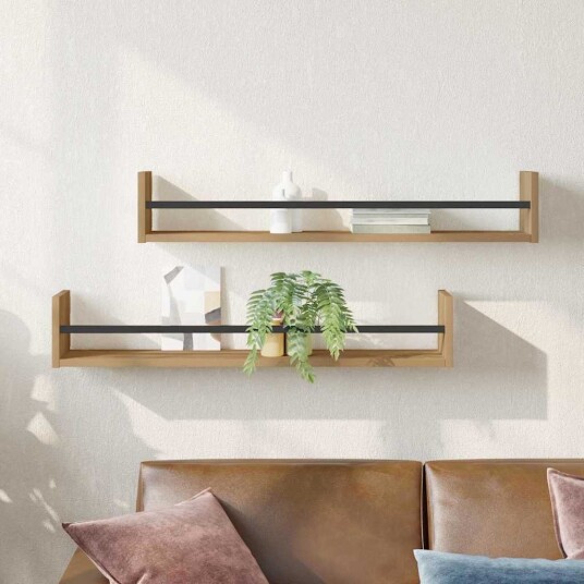 Vegghyller 2 stk Artisan Eik 80x16x14 cm Ingeniørtre