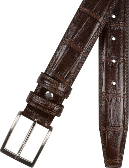 Portia 1924 Croco Leather Belt - Brown - 85 cm Portia 1924 Croco Leather Belt - Brown - 85 cm