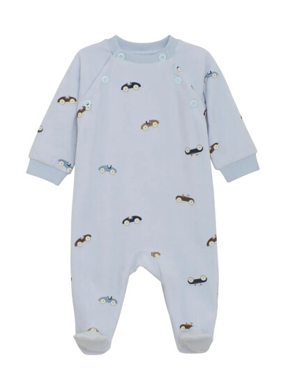 Fixoni Romper Ls Velour - Blue - 68