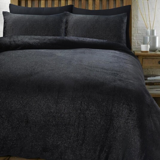Sengesett Fleece Deco Black 240x220 / Fleece