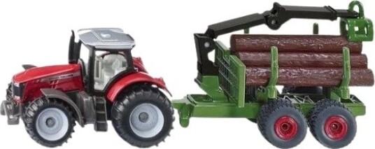 Siku Massey Ferguson Traktor Med Skogshenger I Metall