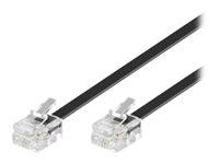 MicroConnect Modular RJ-11 Telefonkabel 2m Svart