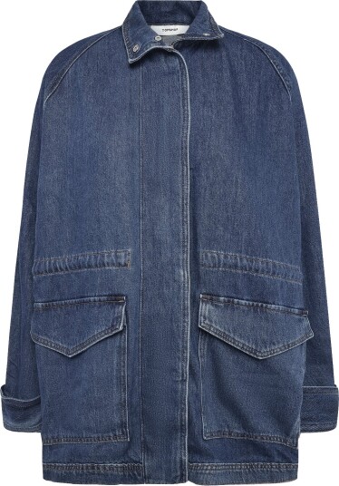 Topshop Tseja Oversized Denim Jacket Dnm Blue L
