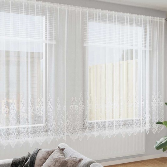  Gardiner med gardiner Hvit 500x100cm Polyester
