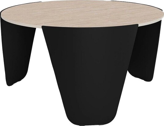 AC Design Furniture   Altea rundt salongbord plate l. Travertin keramikk Ø80x42 cm   Svart