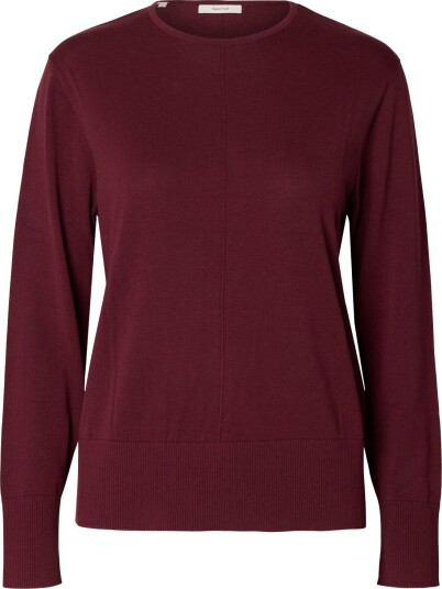 Selected Slwtoledo Ls Knit O Neck Burgundy L Selected Slwtoledo Ls Knit O Neck Burgundy L