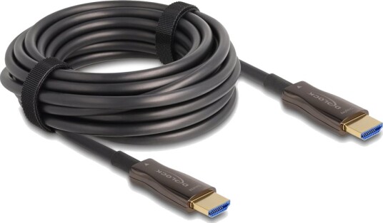 Delock High Speed Hdmi Kabel Hdmi Hann Til Hdmi Hann 10 M Hybridkobber / Fiberoptikk Svart Active Optical Cable Aoc 8K 60Hz Støtte Metal Armouring Up To 48 Gbps Data Transfer Rate