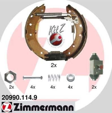 Bremsesko sett ZIMMERMANN 20990.114.9 Bremsesko sett ZIMMERMANN 20990.114.9