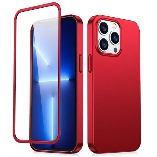 Joyroom Joyroom 360 Full Case-Deksel For Iphone 13 Pro Max Bak- Og Frontdeksel + Rødt Herdet Glass (Jr-Bp928 Rød)