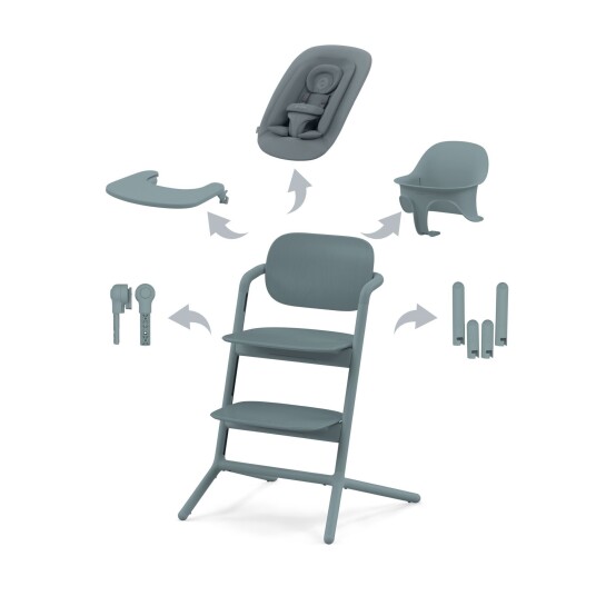 Cybex, Spisestol, Lemo Chair, 4i1 Pakke - Stone Blå Cybex, Spisestol, Lemo Chair, 4i1 Pakke - Stone Blå