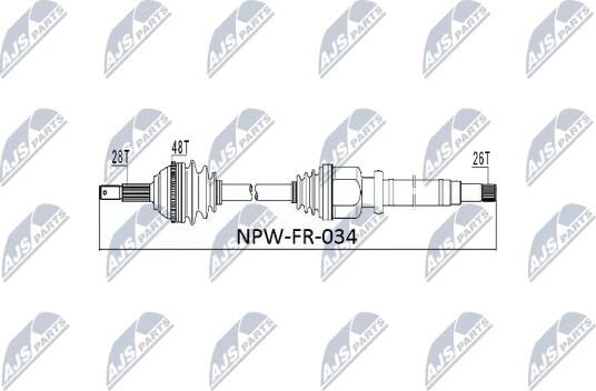 Nty Drivaksel NTY NPW FR 034 Nty Drivaksel NTY NPW FR 034