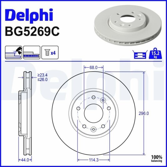 Bremseskive DELPHI BG5269C