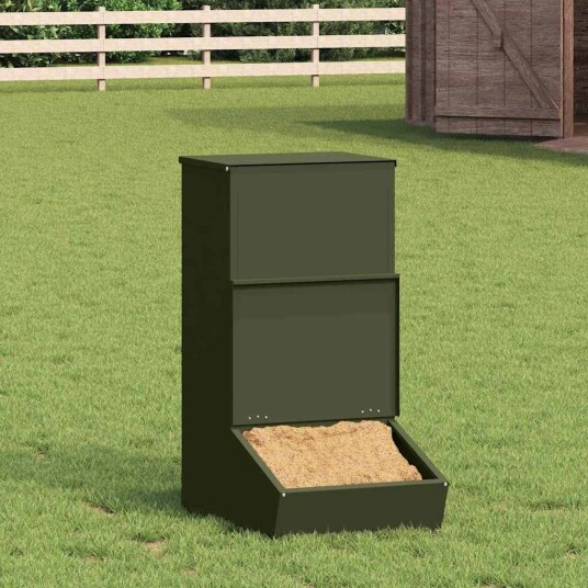 Vidaxl Fôringsautomat For Svin Olivengrønn 55 X 38 X 76 cm 20 kg