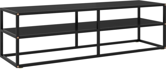 TV-benk svart med svart glass 140x40x40 cm 8720286057926