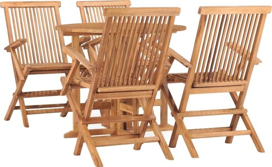  Utendørs spisestue sammenleggbar 5 deler heltre teak 3059978