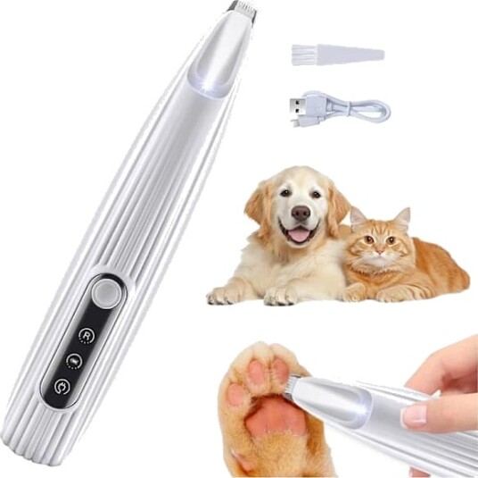 Usb-Oppladbar Potetrimmer For Hund Hvit