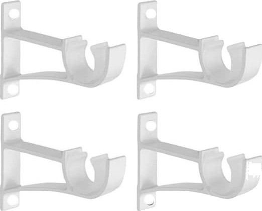 Hot deal til lav pris! Gardinstangfeste kraftige gardinstangholdere enkel dekorativ stangkrokhenger passer gardinstenger hvit sett med 4 Glad