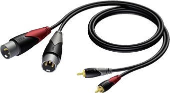 Procab Classic Series Cla701 Lydkabel Rca X 2 Hann Til Xlr3 Hann 3 M