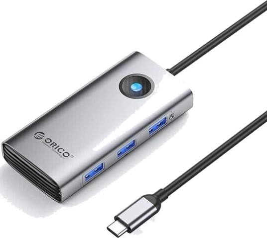 Orico PW11 6P USB C Hub dokkstasjon 3 x USB A 3.0 + 1 x USB C 2.0 + 1 x HDMI Grå