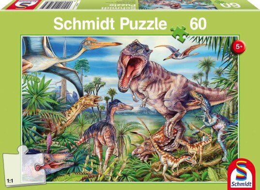 Schmidt Puzzles Puslespill 60 Brikker Dinosaurer