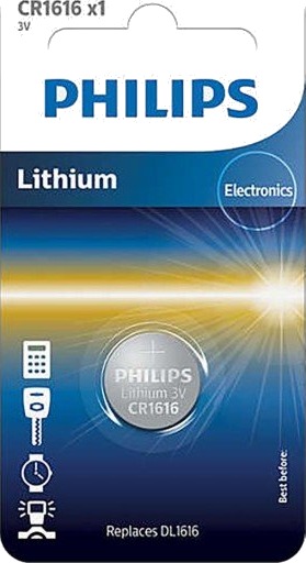 Philips CR1616 Knapcellebatteri Lithium 1-Pak for Universale Batterier Philips CR1616 Knapcellebatteri Lithium 1-Pak for Universale Batterier