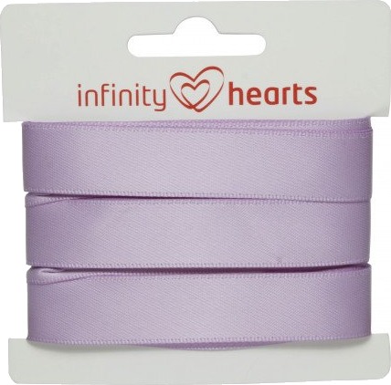 Infinity Hearts Satengbånd Dobbeltsidig 15mm 430 Lilla 5m