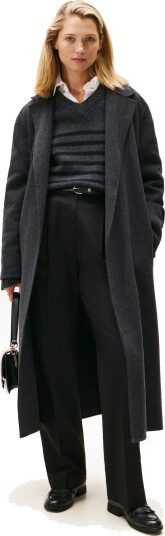 Tommy Hilfiger Df Wool Reg Belted Maxi Coat Grey 42 Tommy Hilfiger Df Wool Reg Belted Maxi Coat Grey 42