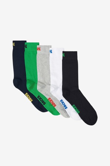 Happy Socks Sokker Solid Socks 5 pakning Hvit