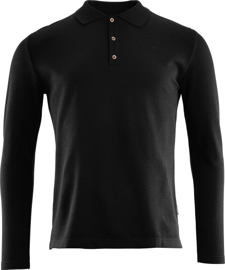 Aclima Men's LeisureWool Pique Shirt Long Sleeve Jet Black S, Jet Black