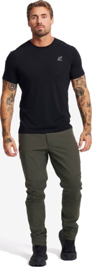 Revolutionrace Herre Overdeler T skjorter Easy T shirt Slim Fit Herre Moonlit Ocean 4XL