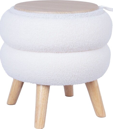 Puff/bord HOME4YOU Hana D40x41 cm hvit med oppbevaring Hvit
