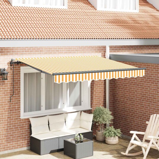 vidaXL Uttrekkbar markise Gul 300 x 200 cm stoff
