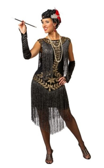 Flapper Paillet Kjole Med Frynser Flapper Paillet Kjole Med Frynser