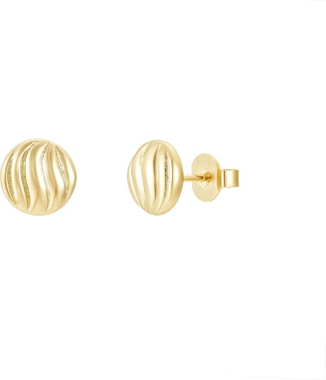Wavey Dome Earrings Gold