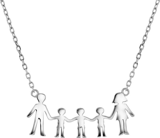 Pan Jewelry Familiesmykke i 925 sølv med mor far og tre sønner