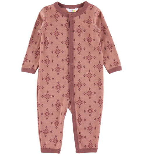 Joha Jumpsuit Ull/Bomull Rose m. Snøfnugg 90 Jumpsuit Rosa