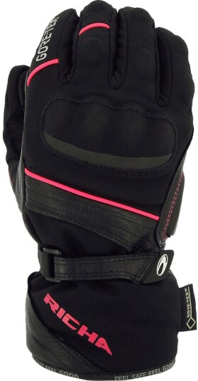 Richa Diana Gore-Tex vanntette motorsykkelhansker for damer XL Svart Rosa