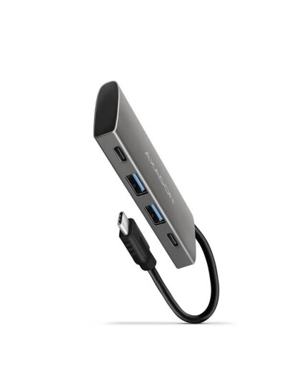 AXAGON Speedster 4 USB C Hub Silver HMC 4G2