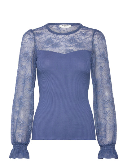 Rosemunde Rwbeatha Silk Ls Full Lace T Shirt Blue XL