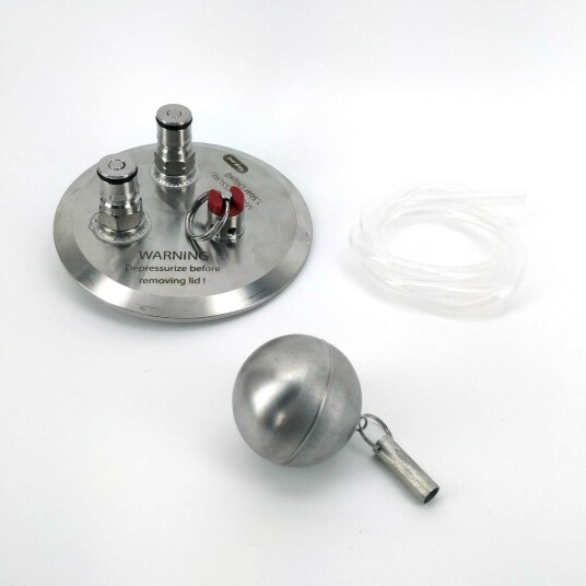Kegland Kegmenter Pressure Kit lokk med ball locks og dip tube