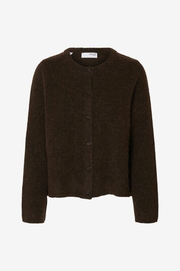 Selected FEMME - Kofte slfLulu New LS Knit Cardigan - Brun