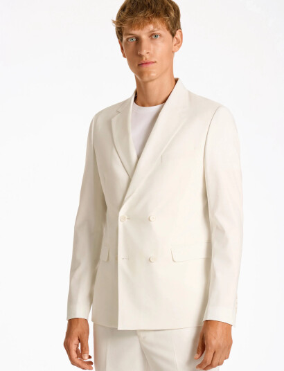Lindbergh Plain Db Mens Suit Normal Length White 52