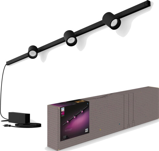 Philips Hue Perifo vegg basekit (3 spots) (sort)