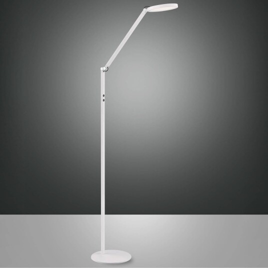 Fabas Luce LED gulvlampe Regina dimbar Hvit / opal Stue / spisestue Metall Moderne