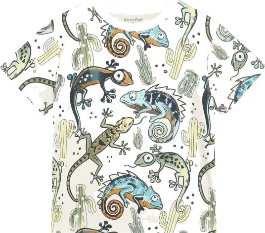 Minymo T Shirt Ss Aop Cream 92
