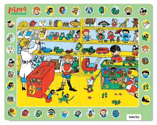 Barbo Toys Pippi Puslespill med ramme 24 stykker Tegneserier