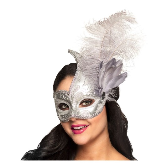 Boland Party Partners Øyemaske Venice Sølv - One size