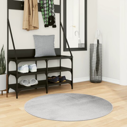 vidaXL Rug IZA kort luv skandinavisk utseende grå Ø 100 cm vidaXL Rug IZA kort luv skandinavisk utseende grå Ø 100 cm