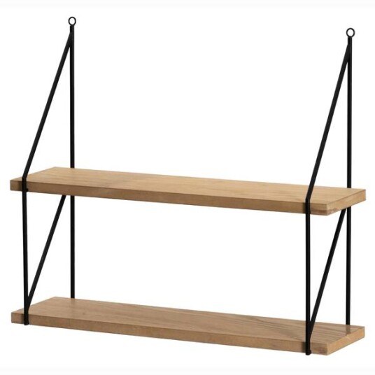 Vegghylle sort natur 60x50x14,5cm